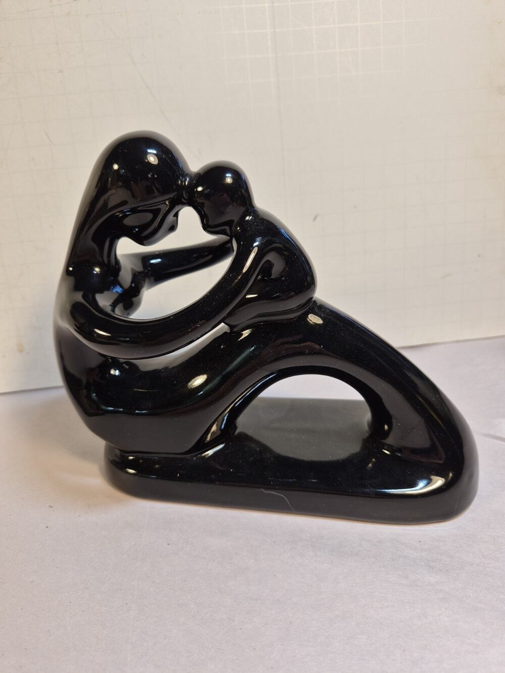Vtg Mother Child Love Figurine Baby Art Sculpture Statue Black Mother & Child